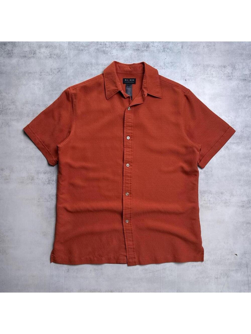Y2K Axcess Orange Button Up Short sleeve shirt